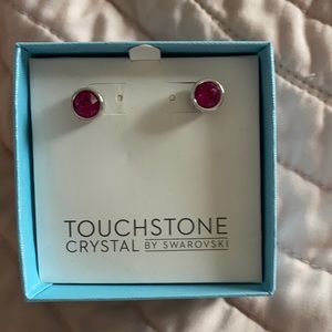 Swarovski Touchstone Dark Pink Earrings